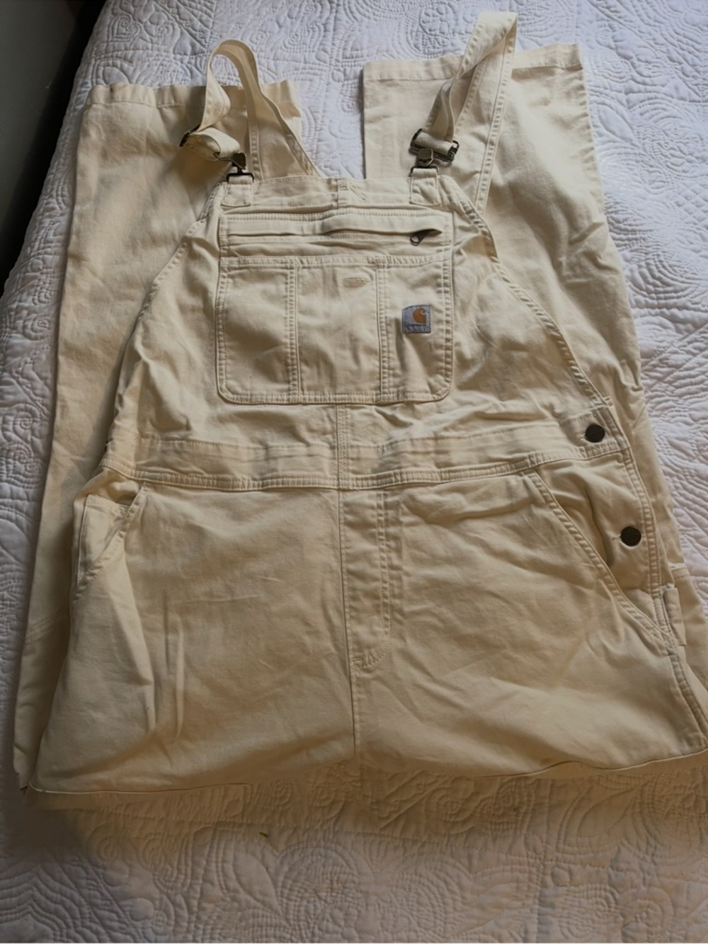 Carhartt Cream Canvas Overalls NWT Sz Large